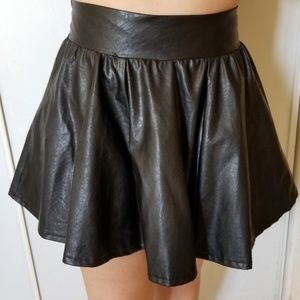 black leather skirt